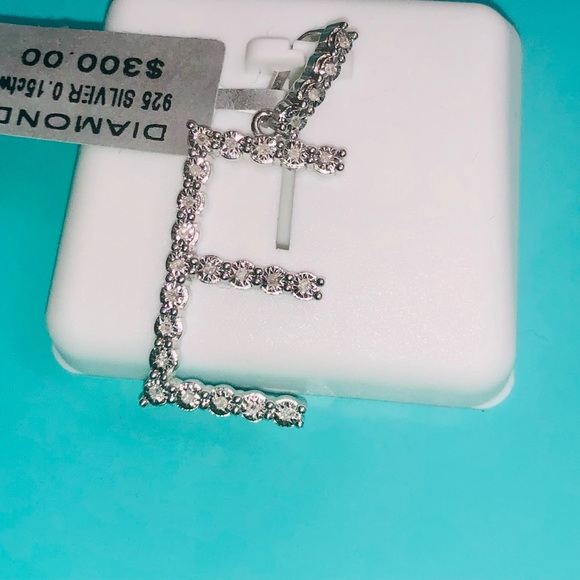 Real Diamond E Initial Charm Pendant NOT CZ Not fake! Bestselling Christmas Gift - Picture 7 of 11